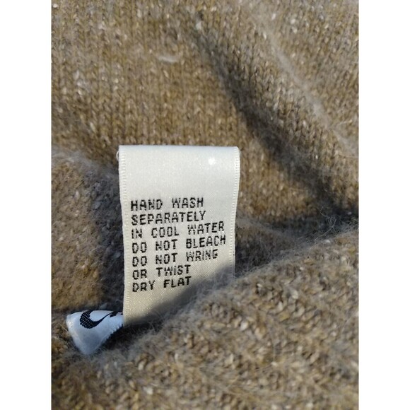 Chamonix Women Knit Beige colorblock stitch Silk Angora Blend Sweater Size Large - Picture 7 of 7